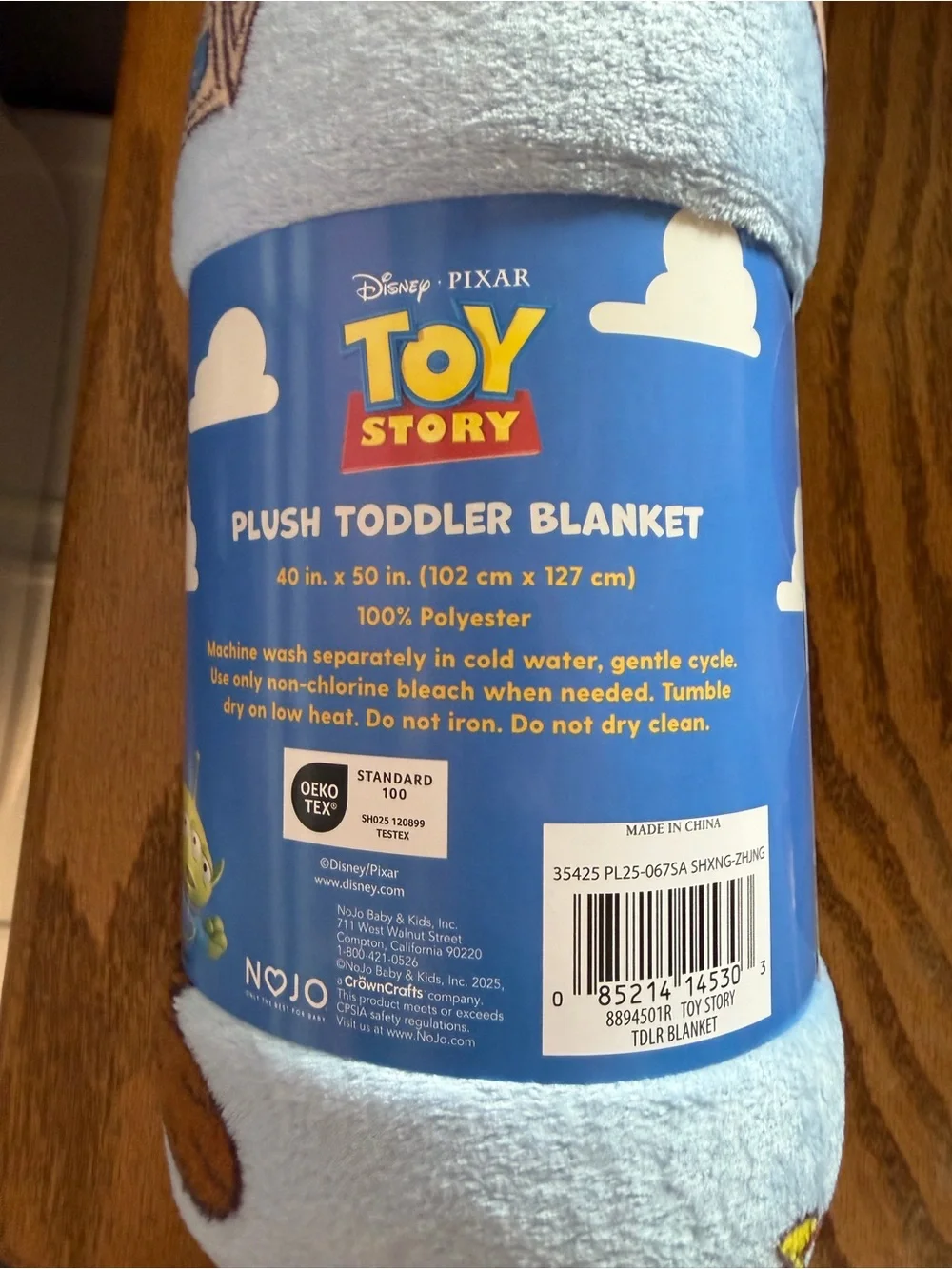 Disney Blue Toy Story Plush Toddler Blanket with Character Trim